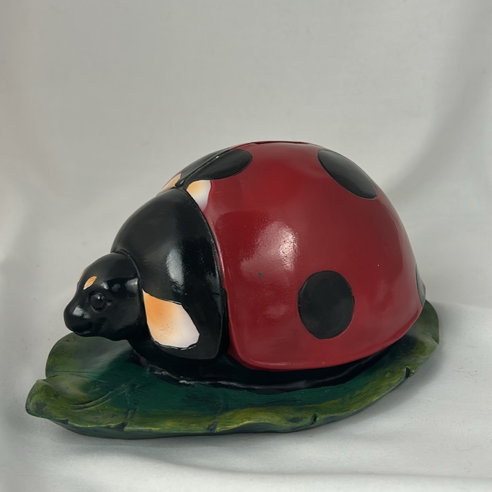 NWT Ladybug Resin Piggy Bank - heavy duty!